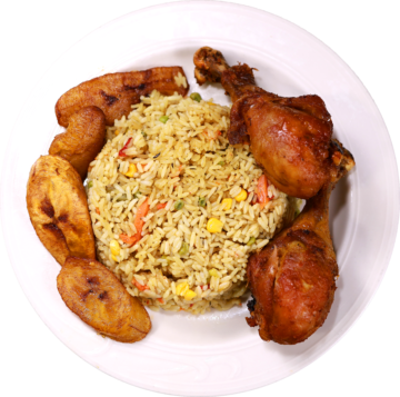 Jollof Rice, Plantain and Chicken